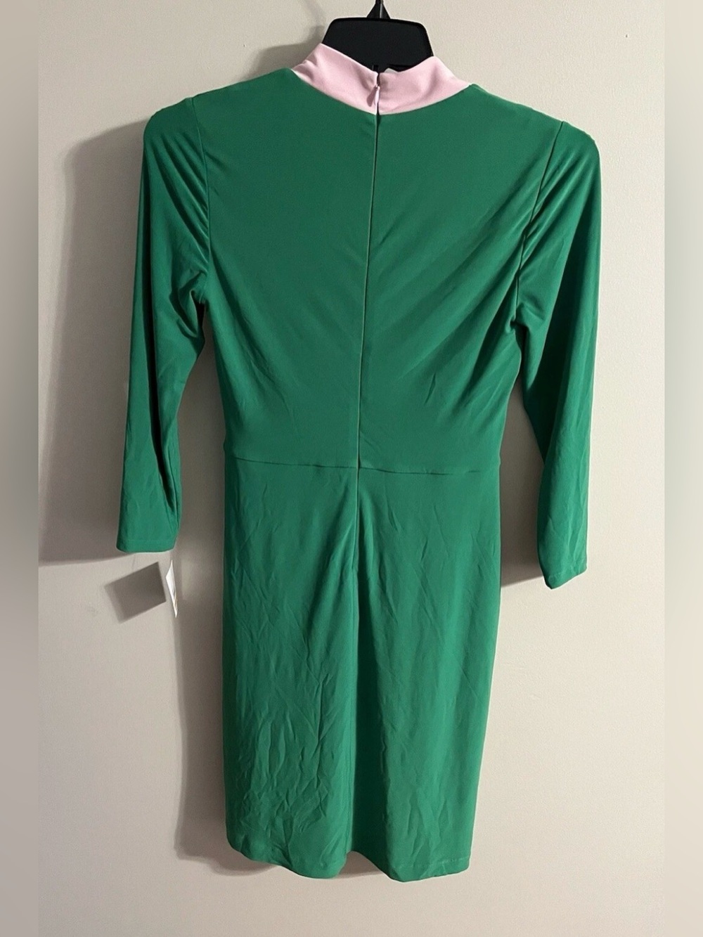 Kasper Colorblocked Faux-Wrap Sheath Dress - Green, Small, MSRP $89 - Picture 4 of 5